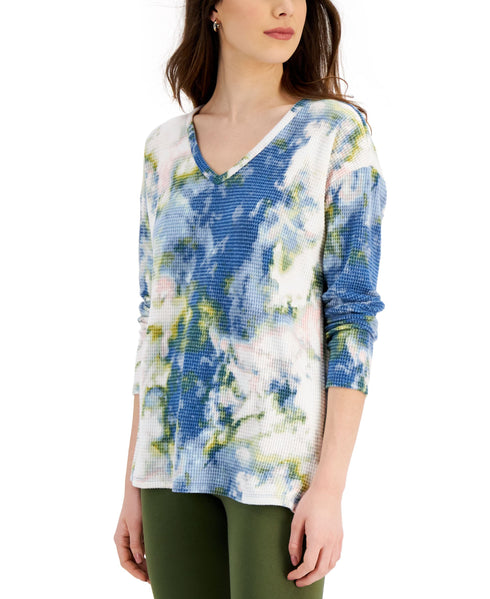 Style & Co Tie Dyed Waffle Knit Tunic